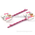 Promotional licensed hair clips hellokitty metal hair clips with rubber charms